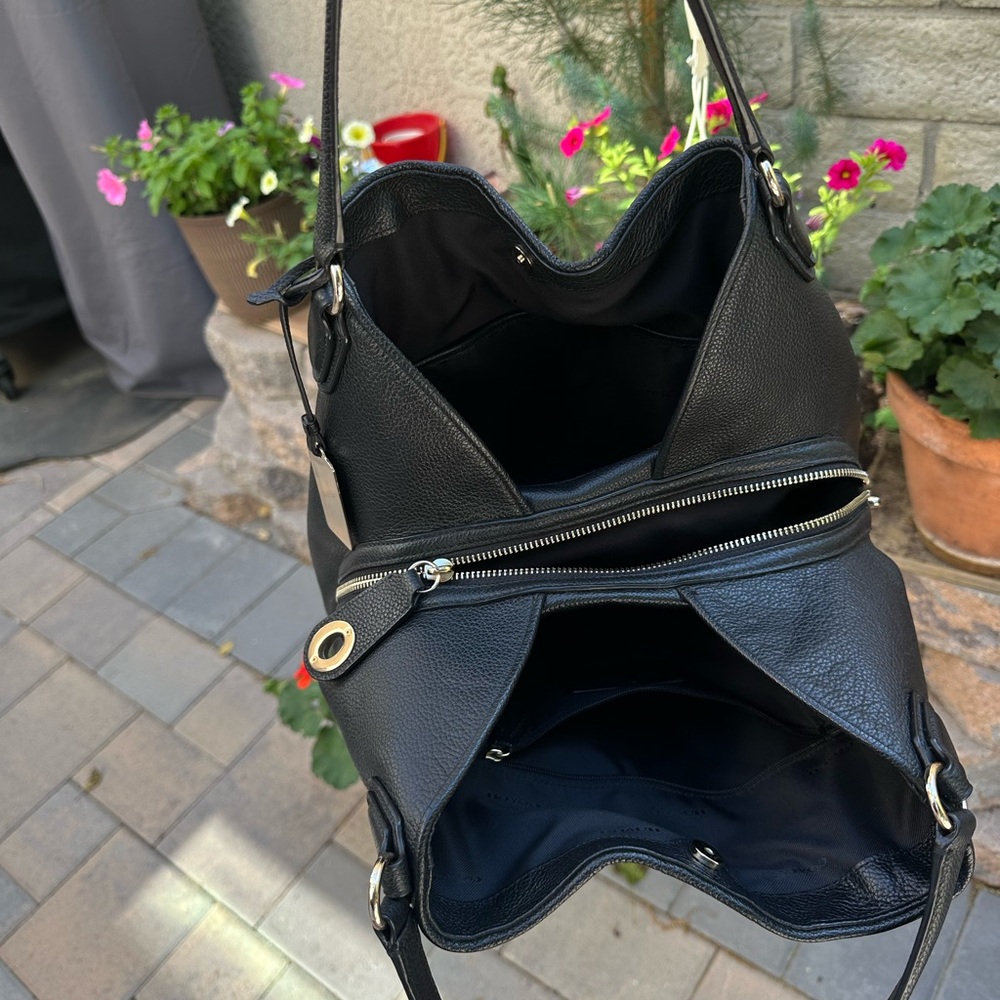 COACH Black Patchwork Textured Leather Shoulder B… - image 2